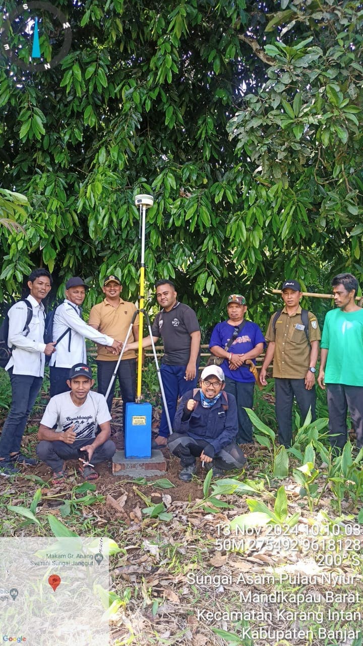 Tim Pilar BANJAR 2 Laksanakan Pemasangan Pilar Batas Desa di Pulau Nyiur, Kabupaten Banjar