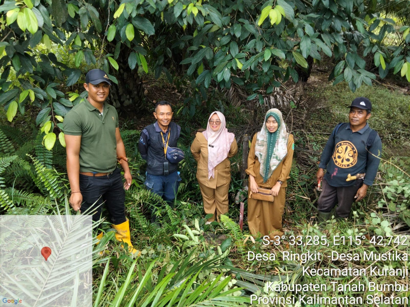 PT Aglonema Delta Sukses melakukan Pelacakan Batas Desa Ringkit dan Mustika