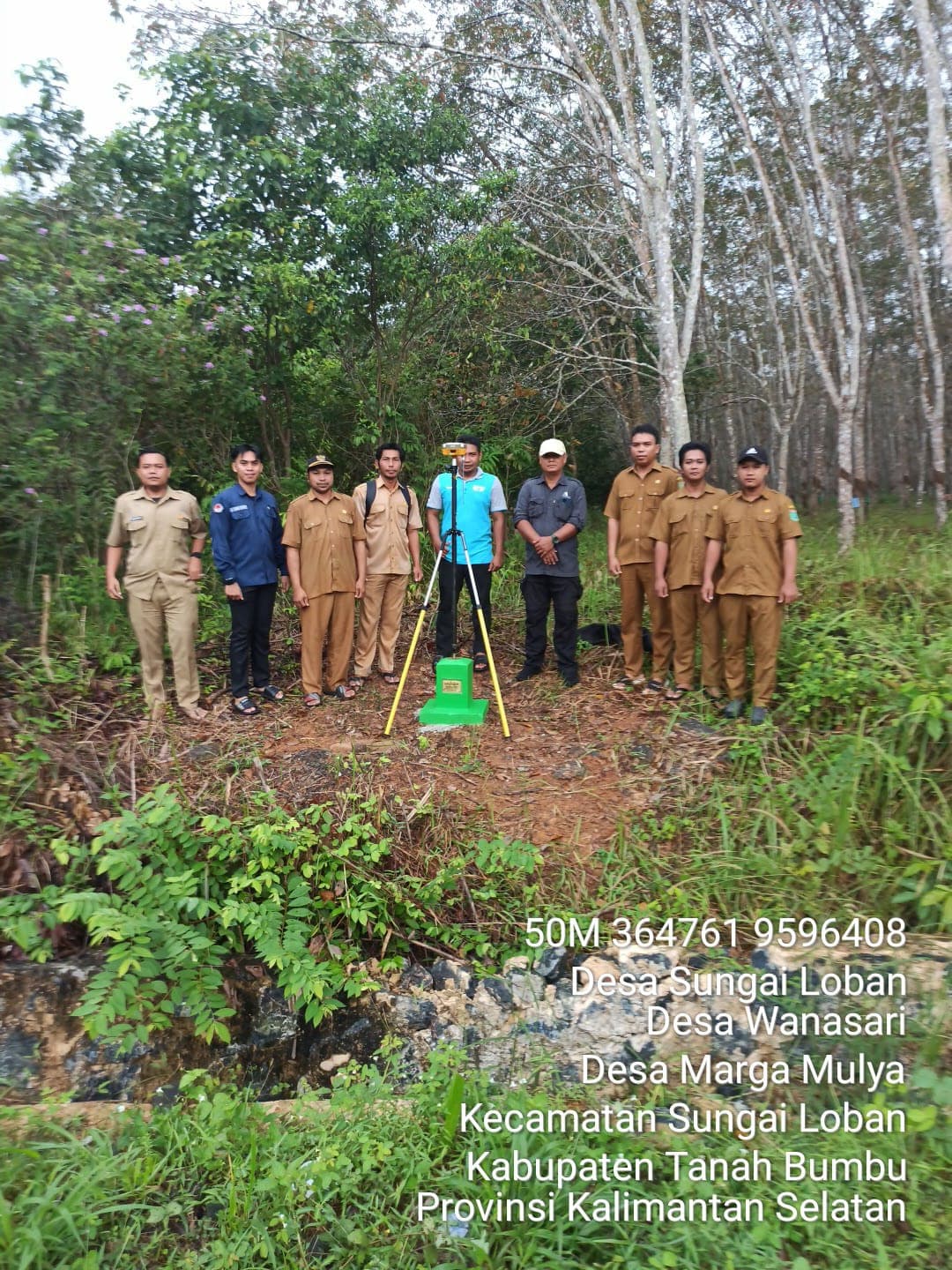 Pemasangan Pilar Batas Desa di Sungai Loban