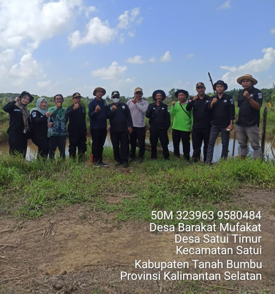 Tim Tanbu 1 Lakukan Pelacakan Pilar Batas Desa Barakat Mufakat dan Satui Timur